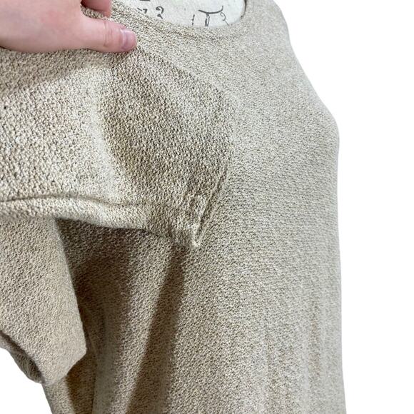 Vintage 1990s Green Brand Oatmeal Marled Knit Sweater XL - Picture 6 of 14